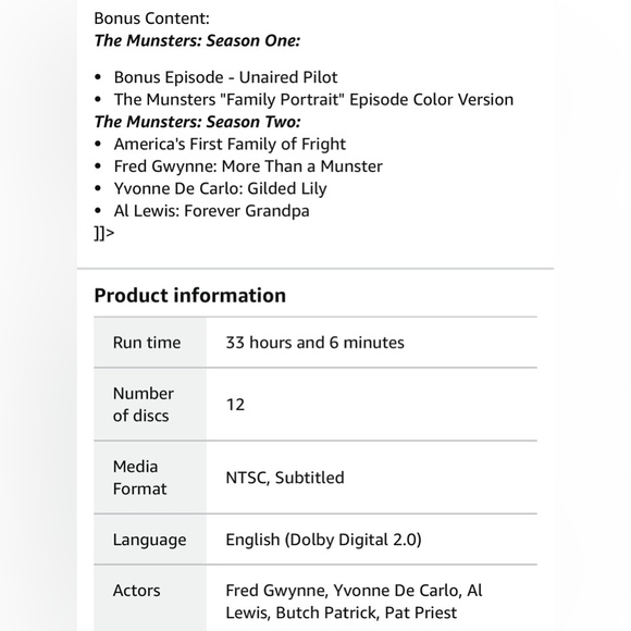 The Munsters 🆕 DVD complete series plus 2 feature length movies, factory sealed - Picture 4 of 4